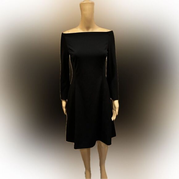 Lark and Ro Off the Shoulder boat necklong Sleeve Dress SZ 6